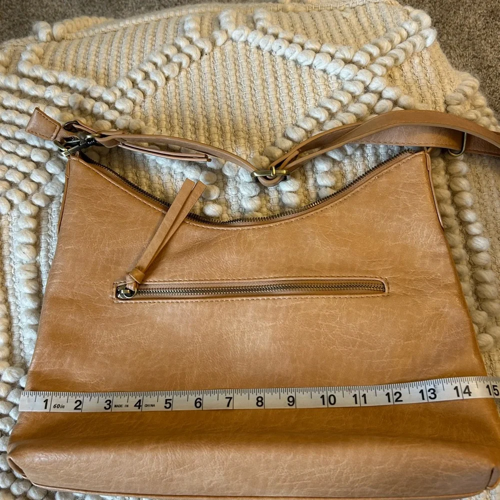 Joy Susan Tan Crossbody Bag Adjustable Strap Vegan Leather NWOT - Picture 7 of 11